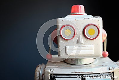 Vintage Mechanical Robot Toy Stock Photo