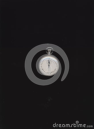 Mechanical stopwatch against black background Stock Photo