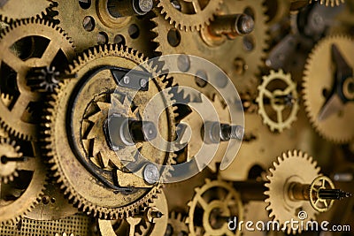 Mechanism gears and cogs macro Stock Photo