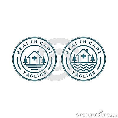 Vintage medical logo designs Vector Illustration