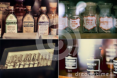 Vintage medications Editorial Stock Photo