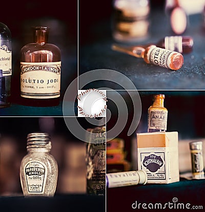 Vintage medications Editorial Stock Photo