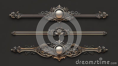 A vintage medieval-style game banner and button frame with an empty rectangular shape, featuring borders decorated with Stock Photo