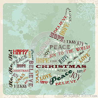 Vintage merry christmas concept hand Vector Illustration
