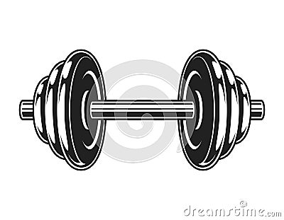 Vintage metal dumbbell icon Vector Illustration