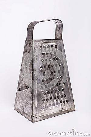 Vintage metal grater. Sharpness Stock Photo