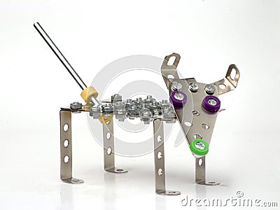 Vintage metal toy - dog Stock Photo