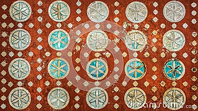 Vintage mexican pattern, highly detailed colonial style background Stock Photo