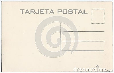 Vintage Mexican Postcard Back Artwork 1920s-1930s Stock Photo
