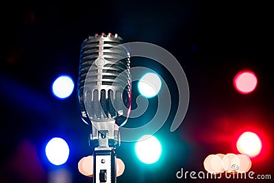 Vintage Microphone Close Up Stock Photo