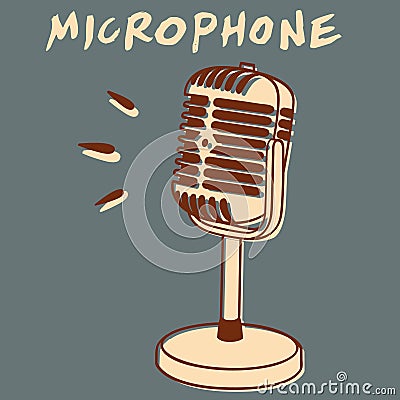 Vintage microphone Vector Illustration