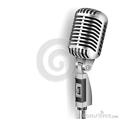 Vintage Microphone Vector Illustration