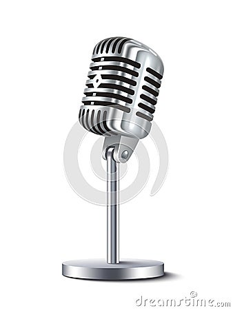 Vintage Microphone Vector Illustration