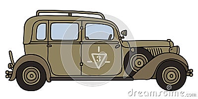 Vintage military personal car Vector Illustration