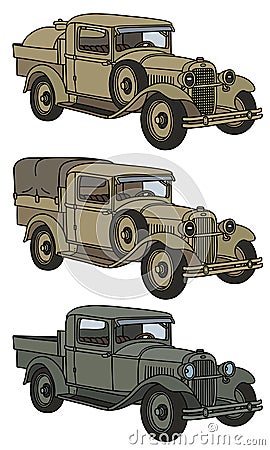 Vintage military trucks Vector Illustration