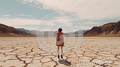 Vintage Minimalism: Trapped Emotions In The Desert Stock Photo