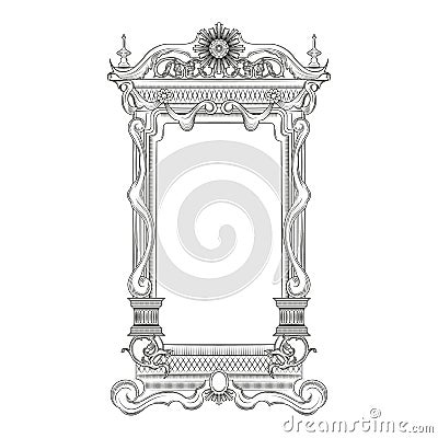 Vintage mirror frame Vector Illustration