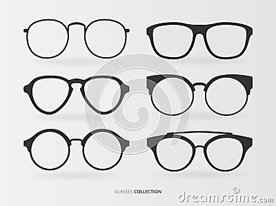 Vintage and modern glasses set Vector Illustration