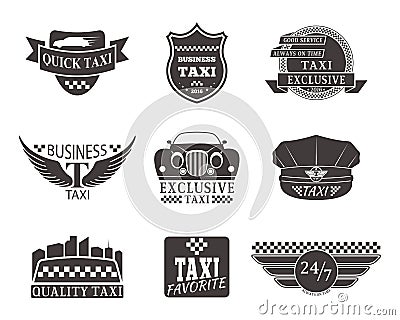 Taxi badge car service business sign template vector illustration. Vector Illustration