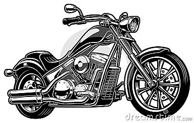 Vintage monochrome motorcycle on white bakcground Stock Photo