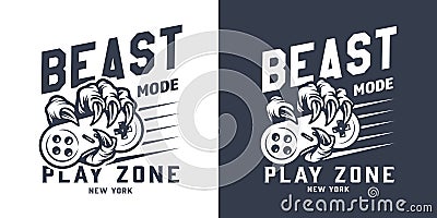 Vintage monochrome videogame label Vector Illustration