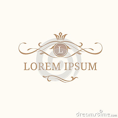 Vintage monogram template Vector Illustration