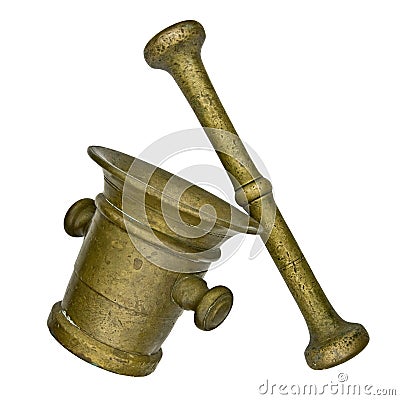 Vintage mortar and pestle Stock Photo