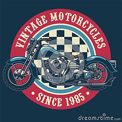 Vintage motorcycle badge design Vector Illustration