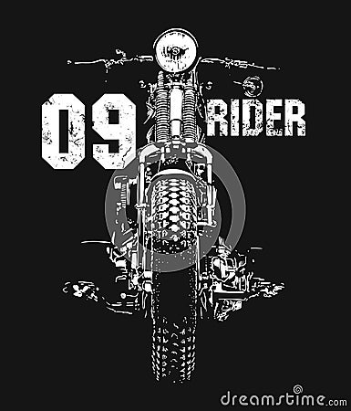 Vintage Motorcycle hand drawn vector t-shirt Vector Illustration