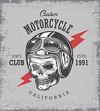 Vintage motorcycle print Vector Illustration