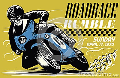 Vintage motorcycle race Vector Illustration