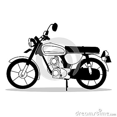 vintage motorcycle silhouette illustration that is very elegant and classic Cartoon Illustration
