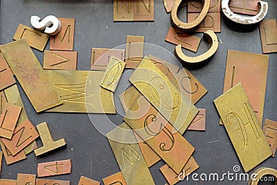 Vintage movable type Stock Photo