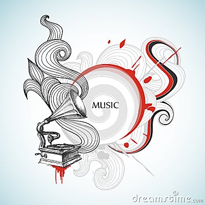 Vintage music background Vector Illustration