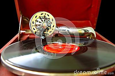 Vintage music record player Stock Photo