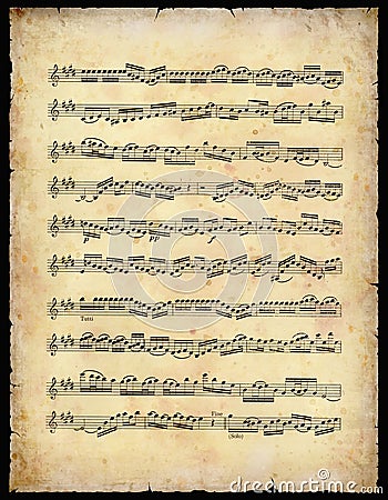 Vintage Music sheet Stock Photo