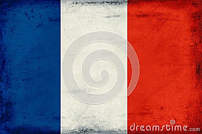 Vintage national flag of France background Stock Photo