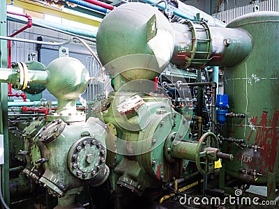 Vintage Natural Gas Compressor Stock Photo