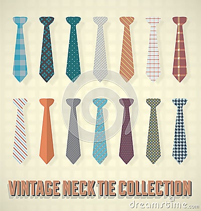 Vintage Neck Tie Collection Vector Illustration