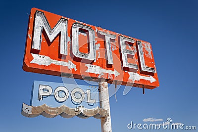 Vintage, neon motel sign Stock Photo