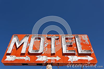 Vintage, neon motel sign Stock Photo