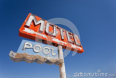 Vintage, neon motel sign Stock Photo