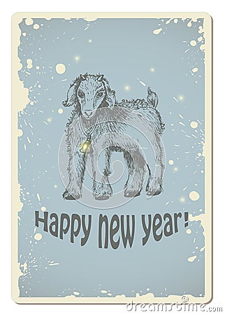 Vintage new year card Vector Illustration