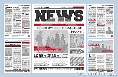 Vintage newspaper journal vector template Vector Illustration