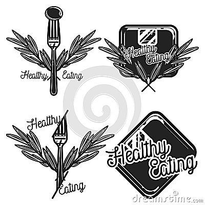 Vintage nutritionist emblems Vector Illustration