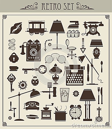 Vintage objects Vector Illustration