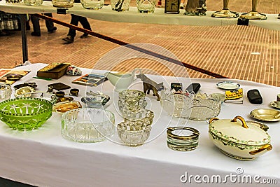 Vintage Objects Style Table Collage Isolated Retro Editorial Stock Photo