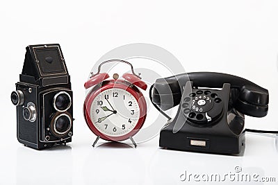 Vintage objects on white background Stock Photo