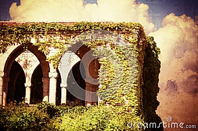 Vintage Old Castle Stock Photo