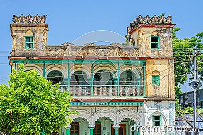 Vintage Old colonial architecture period residential building at Amravati Editorial Stock Photo